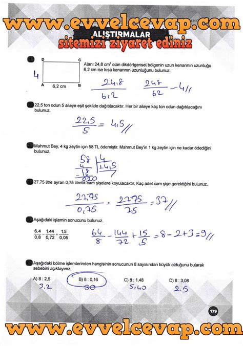 6 sınıf matematik kitabı cevapları başak yayınları